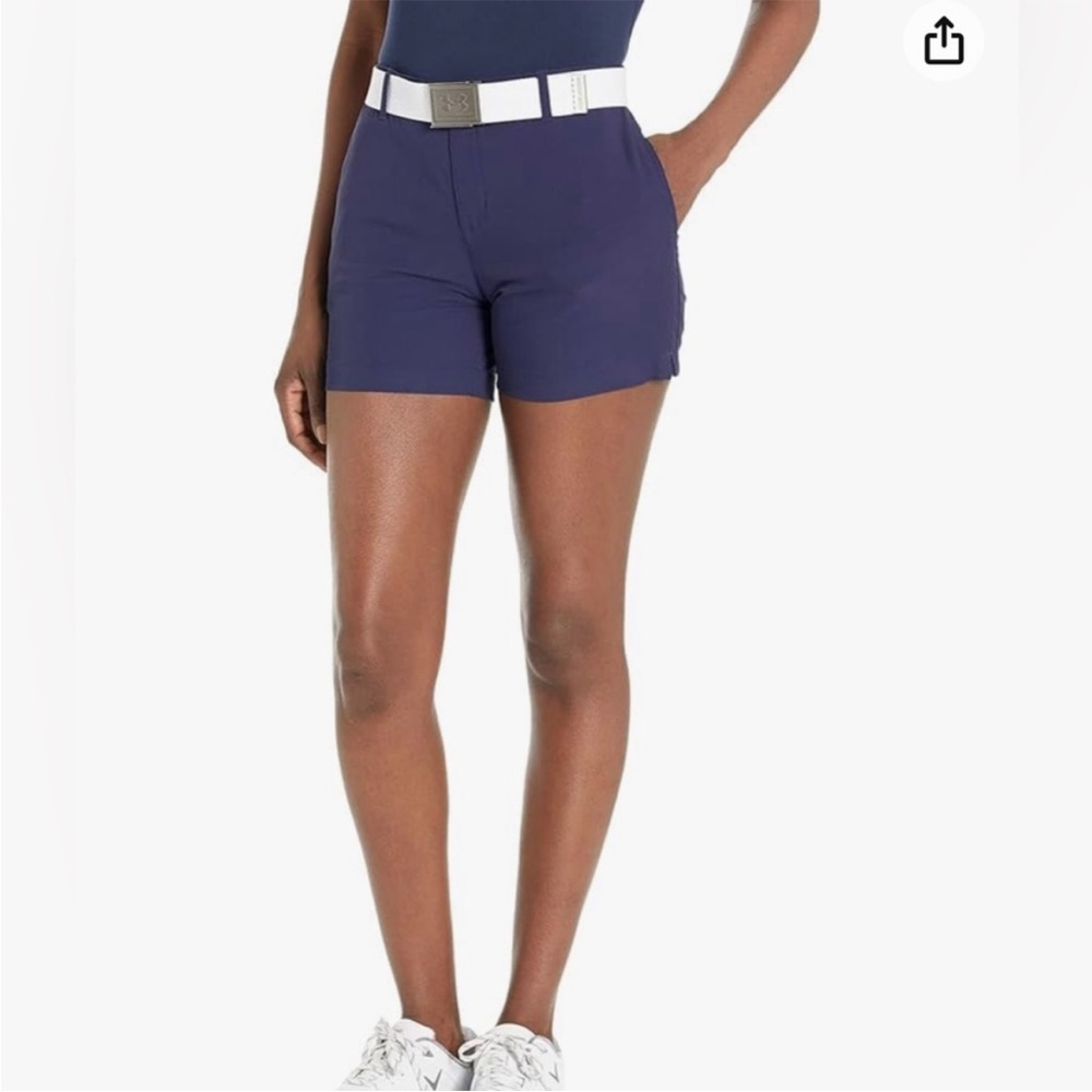 Under Armour Blue Stretchy Waist Women’s Golf Shorts with Pockets